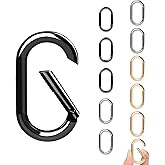 Gopal Small Carabiner Clip 12Pcs: Tiny Oval Clasp Carabiners - Spring O Ring Hook Chain Connector - Mini Purse Keychain Clips Replacement, Multi-use for Bag Dog Tag Paracord Lanyard