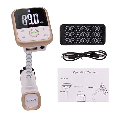 Bluetooth FM-Transmitter, Eincar Wireless FM-Modulator-Radio-Adapter Kfz-Freisprecheinrichtung MP3-Player mit LED-Anzeige Fer