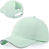 Little Girls Reflective Baseball Cap Criss Cross Ponytail Hat Kids Quick Dry Mesh Summer Sports Hat for Toddler Ages 3-8