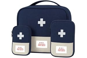 Portable First Aid Bag Empty Medical Supplies Bag with a Mini Pouch Travel Medicine Bag Cosmetic Organizer for Home Camping H