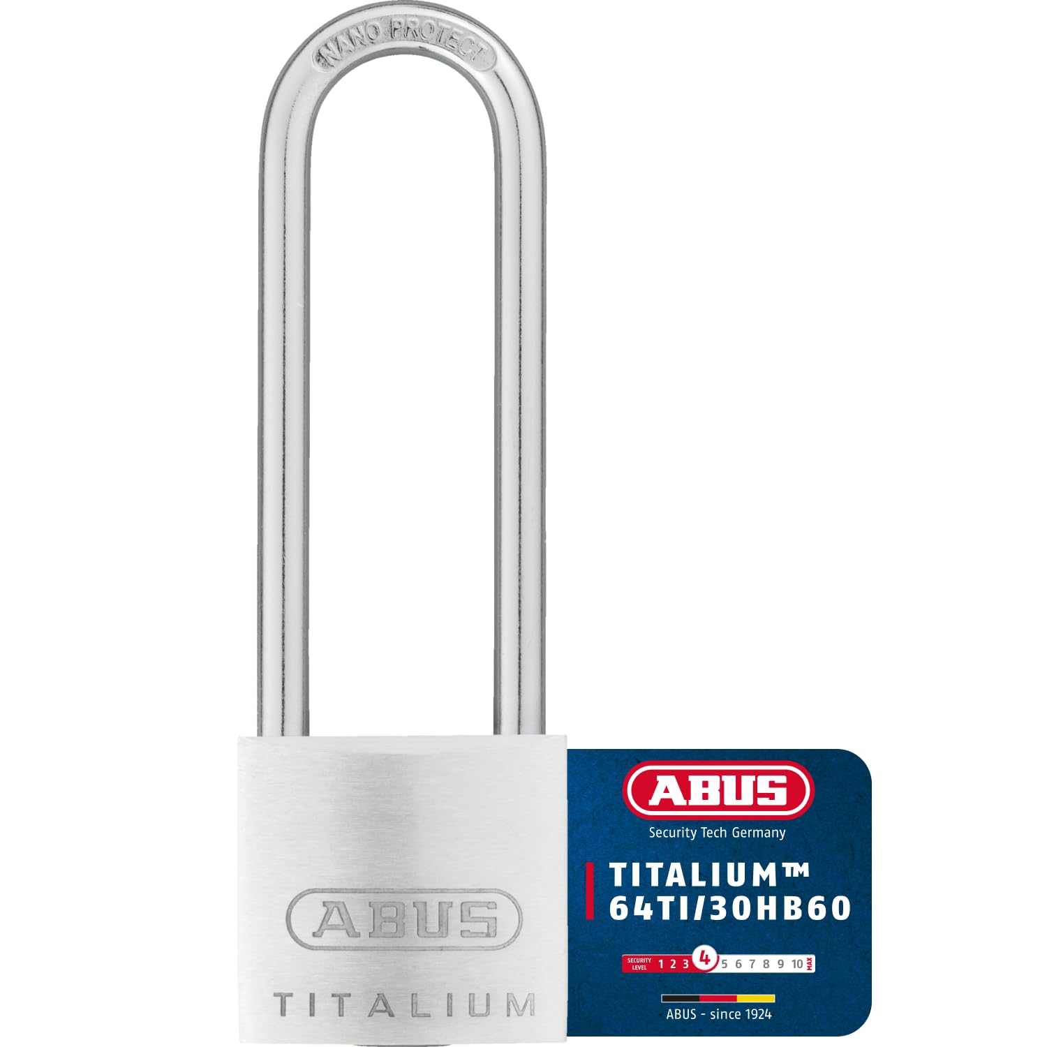 ABUS Titalium 64TI/30HB60 Padlock with High Shackle - Cellar Lock with Special Aluminium Lock Body - Hardened Steel Shackle - ABUS Security Level 4 — image 1