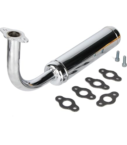 Exhaust Muffler For 2 Stroke 49cc 50cc 80cc Engine Kit Motorized Push Bike SIlve - Foto 10