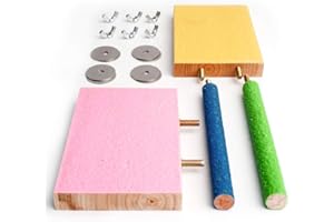 Bird Perches, 4 Pcs Wooden Bird Toys Luonfels, Colorful Bird Stand for Birds to Stand, Sleep and Chew by MoHern