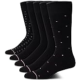 Tommy Hilfiger Mens Dress Socks - 5 Pack Lightweight Patterned Everyday Long Work Socks for Men for Casual & Formal Wear