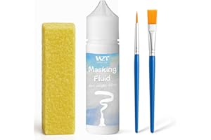 WAN2TLK Masking Fluid for Watercolor Painting - 60ml White with a Paintbrush and Eraser - Art Masking Fluid Pen Watercolor Medium Art Supplies for Artists