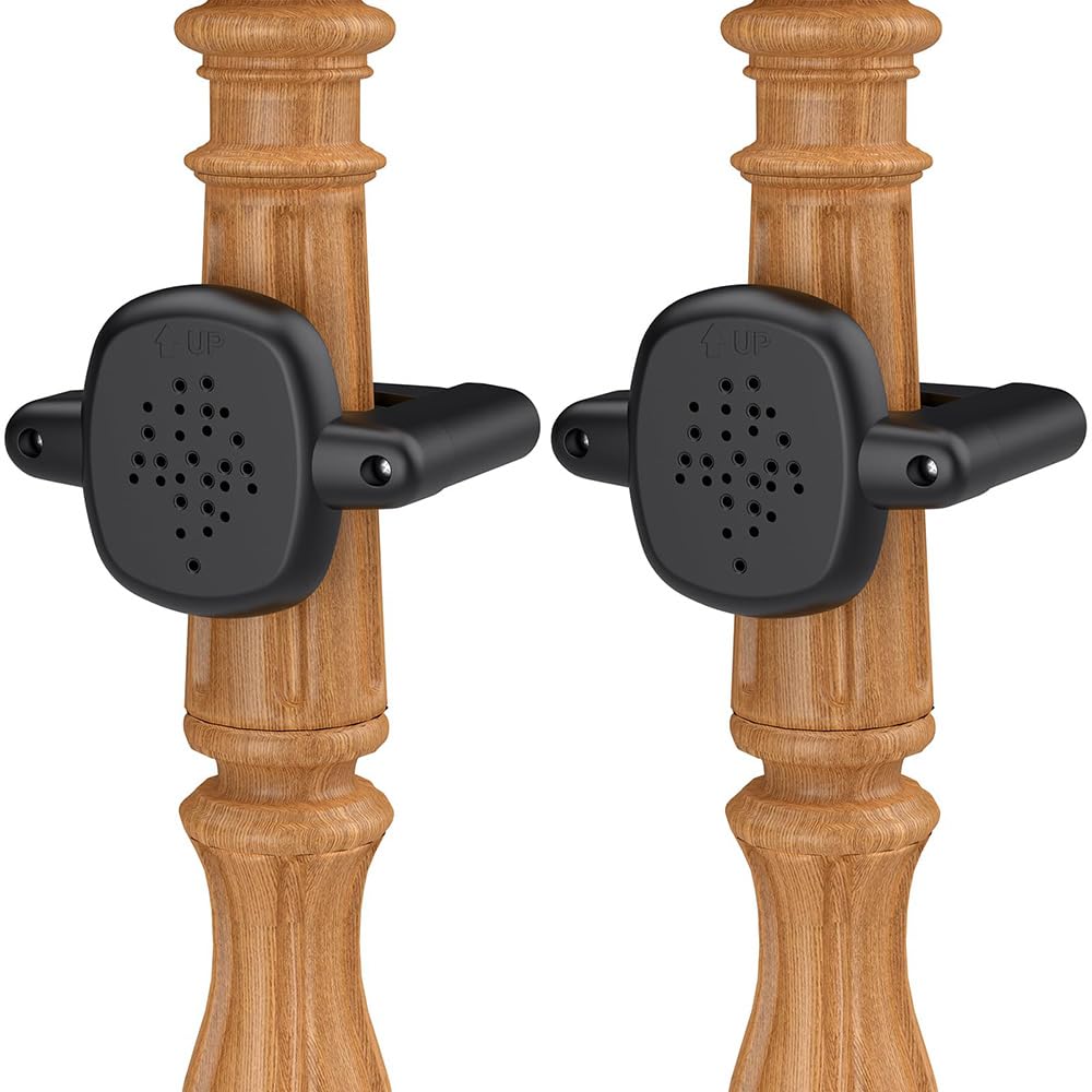 Photo 1 of 2PCS Baby Gate Banister Adapter Applied to Mesh & Iron Gates, No-Drilling Protect Banister Adapter Kit for Baby Gate Fit Square&Round Railings, Black