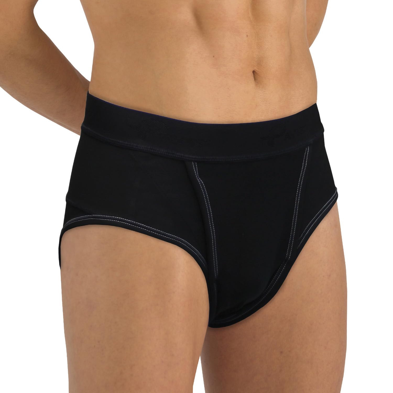 PAVIS - Medically Approved Hernia Underwear For Men - Includes x 2 Hernia Pads - Designed to Contain, Support & Reduce Inguinal, Lower Abdominal & Scrotal Hernias (Black, M) Waist 30"