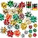 46 Christmas Gift Self Adhesive Bows & 8 Rolls of Christmas Curling Ribbons for Christmas Holiday Gifts, Bows, Baskets, Wine Bottles Decoration, Gift Wrapping and Decoration Present by Joiedomi.