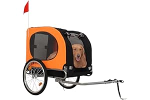Heavy-Duty Folding Dog Bike Trailer Carbon Steel Oxford Pet Bike Carrier