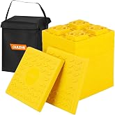 OULEME 12 Pack RV Leveling Blocks, Stackable Jack Blocks, Interlocking Leveling Pads with Carrying Bag, for Camper Travel Trailer