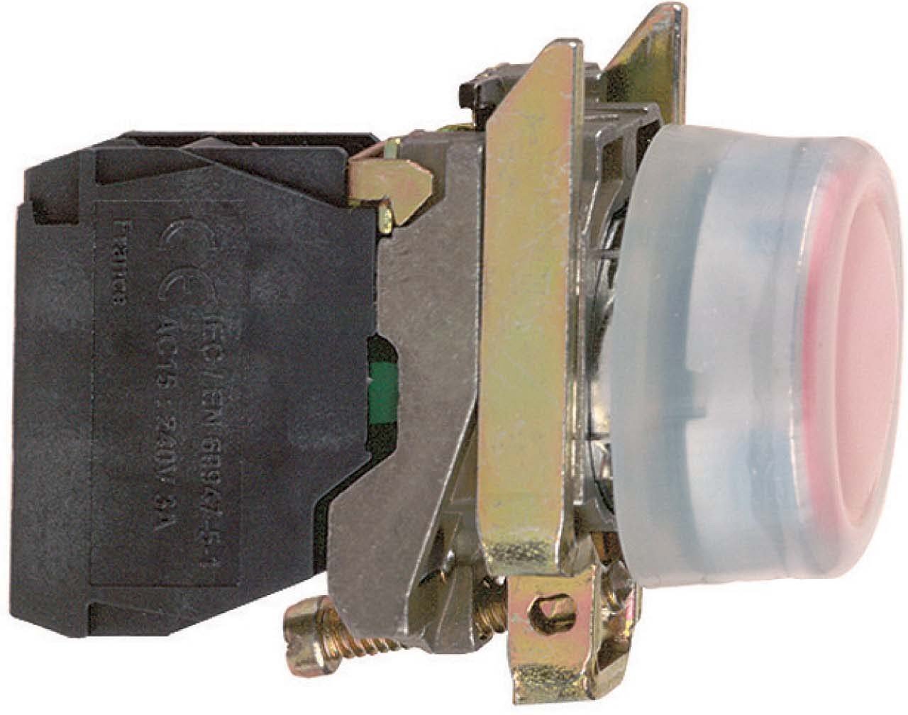 Schneider Electric XB4BP482EX Pushbutton Red, Red Pushbutton Ø 22 - Spring - For Insertion Of Legend - 1 Nc - Atex