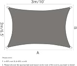 HOMPER 2x3M Sun Shade Sail Grey 95% UV Block Waterproof Canopy With Ropes view 2
