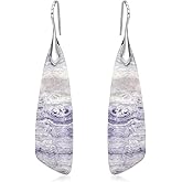 Wovanoo Natural Stone Earrings for Women Boho Triangles Dangle Drop Earrings