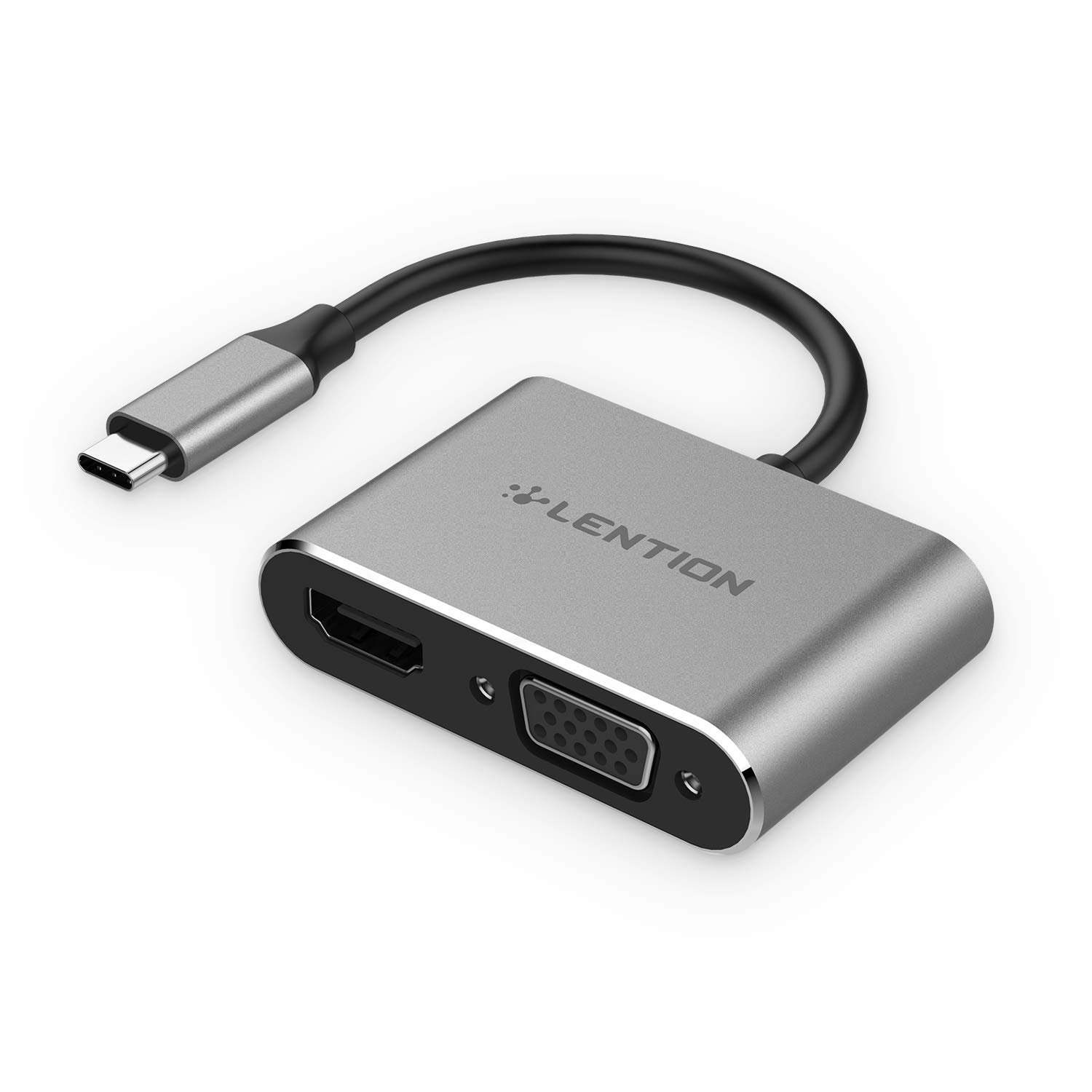 Lention Usb C To 4k Hdmi Vga Dual Dispaly Digital Av Adapter For Macbook 12