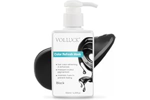 VOLLUCK Color Depositing Conditioner, 3-in-1 Cruelty-free Color Depositing Hair Mask for Enhances Shine & Softness, Non-foaming for All Hair Types (Black, 5.28 Fl oz)