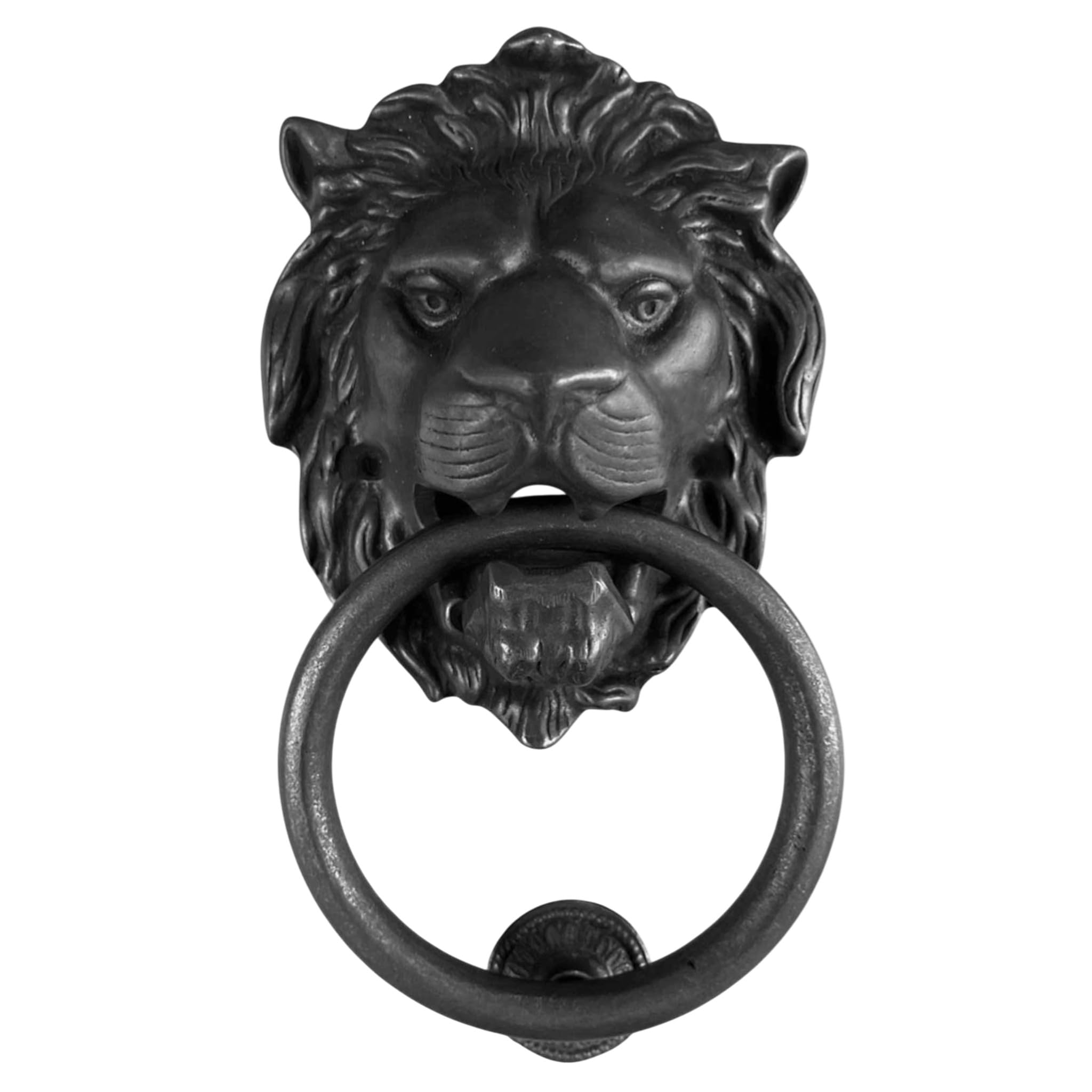 Anatolica Lions Head Door Knocker,7.1 inches,Solid Brass,Regency Period(Black Oxide)