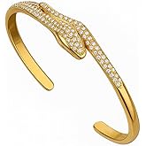 Gold Plated Stainless Steel Snake Bracelets for Women, Hinged & Cuff Style Options, Enamel and CZ Design Fashion Bangles, Trendy Jewelry Gift Collection