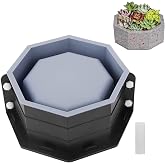 Silicone Planter Molds Concrete Flower Pots, Large Planter Mold Octagonal Shape DIY Pots, DIY Container for Succulent Bonsai Decorating, Homemade Clay molds