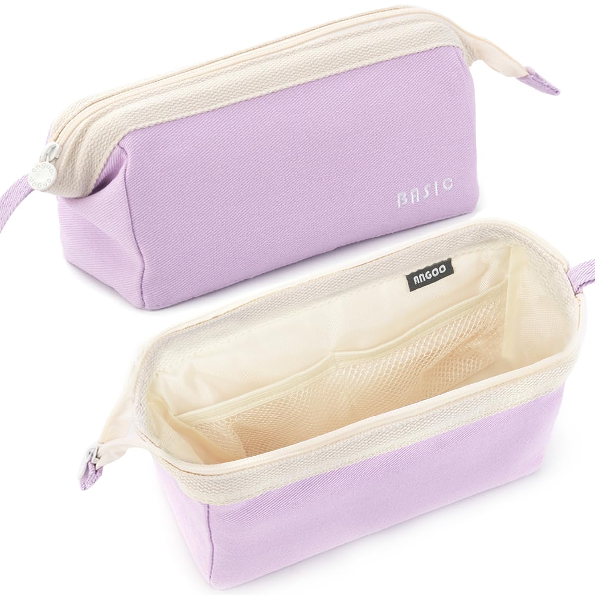 Pencil Case Large Capacity, Wide Opening Pencil Case with Handle Zipper for Girls Boys Men Women, Portable Pencil Pen Bag Pouch Stationery Storage Organizer for School Office College Students (Purple)