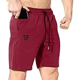 ZENWILL Mens Gym Running Shorts, Workout Athletic Bodybuilding Fitness Shorts with Zip Pockets
