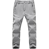 Rdruko Men's Snow Ski Pants Waterproof Fleece Lined Insulated Hiking Winter Softshell Camping Travel Pant