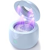 CXRUY Ultrasonic Retainer Cleaner - UV Dental Cleaning Pod Night Guard Cleaner for Dentures, Aligner, Braces, Toothbrush Heads, Jewelry (Blue)