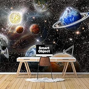 Wall Murals for Bedroom Great Universe Giant Planets Removable Wallpaper Peel and Stick Wall Stickers - 66x96 inches
