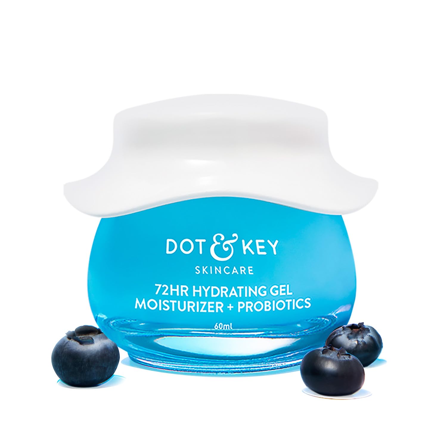 Dot & Key 72 HR HYDRATING GEL + PROBIOTICS 60 ml, with Hyaluronic Acid, Kombucha & Rice Water, Oil-Free, Non Comedogenic, Lightweight gel moisturizer, for all skin types