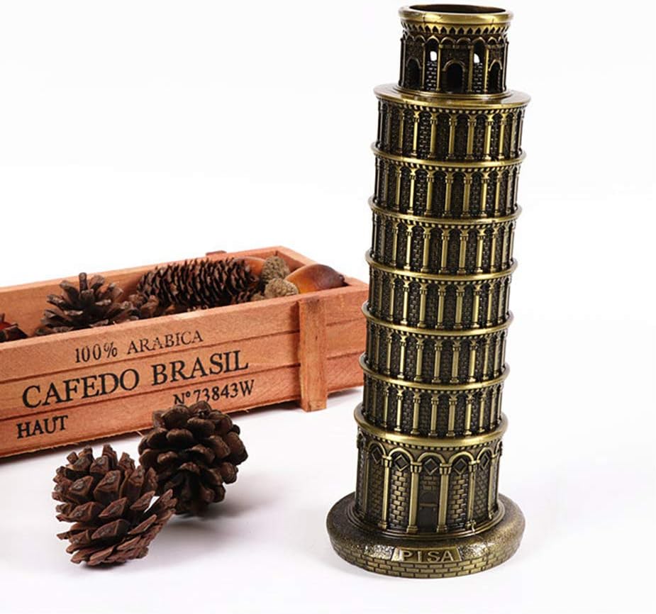 SDBRKYH Leaning Tower of Pisa Model, Architectural Model Metal Crafts Tourist Souvenir Collection 715.5Cm/6.517.8Cm,B