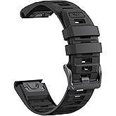 22mm Watch Band for Garmin Fenix 8 47mm/Fenix 7/7 Pro, Epix Pro Gen 2 47mm Quick Fit Silicone Strap Compatible with Fenix 6/6 Pro, Forerunner 965/955/945/745/Garmin Instinct 2 Solar/Instinct 3 45mm