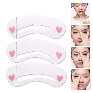 Aurinko Reusable Eyebrow Card Eyebrow Shaping Stencil Sticker Eye Brow Grooming Shaping Template Make Up- 3Pc @ lowest shipping charges