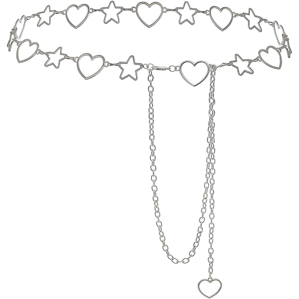 TIESOME 2Pcs Heart-Shape Chain Belts for Women,Adjustable  display picture 2