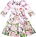 Sunny Fashion Girls Dress Satin Silk City Building View Pink