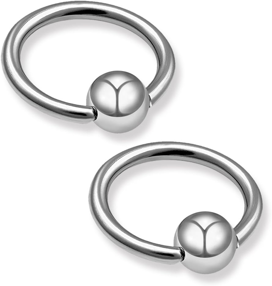 OUFER 16G Grade 23 Solid Titanium No Allergy Captive Bead Rings Body Piercing Hoops Daith Cartilage Tragus Earrings