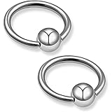 OUFER 16G Grade 23 Solid Titanium No Allergy Captive Bead Rings Body Piercing Hoops Daith Cartilage Tragus Earrings