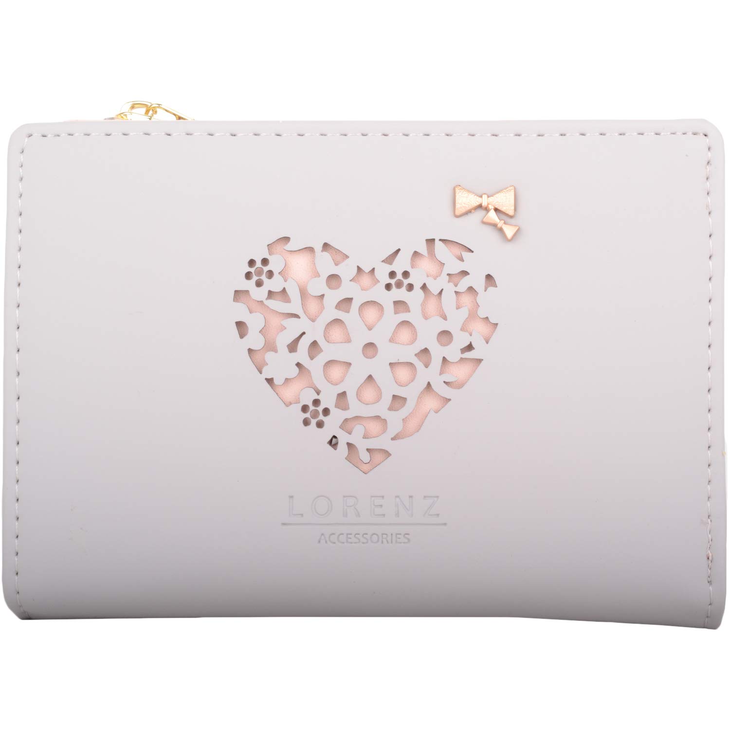 Womens Medium Smooth Faux Leather RFID Protected Money/Credit Card Purse - Cool Grey