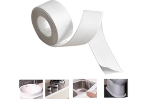 HJ HUAJ Toilet Caulk Sealant Tape, White Caulk Tape Waterproof Self Adhesive, Bathtub Caulk Sealing Strip Tape for Bathroom Caulking Tape Shower Caulk, 1.5IN-10.5FT