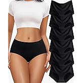 DWGVVX 6 Pack Womens Underwear Seamless Sexy Full Coverage Panties Briefs No Show Fall Clothes Lingerie Gift For Womens