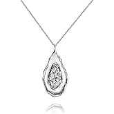 925 Sterling Silver CZ Shield Necklace Pendant With A White Marquise Shaped Vintage 16" Chain And Extender Hypoallergenic Nickel and Lead-free Artisan Handcrafted Designer Collection, Birthday Jewelry