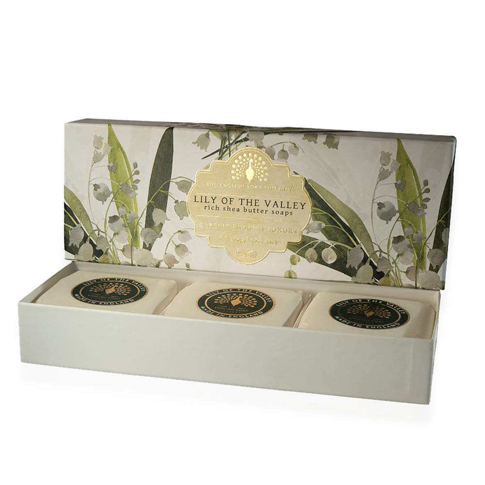 The English Soap Company Gift Boxed Hand Soaps Lily of the Valley 3 x 100g