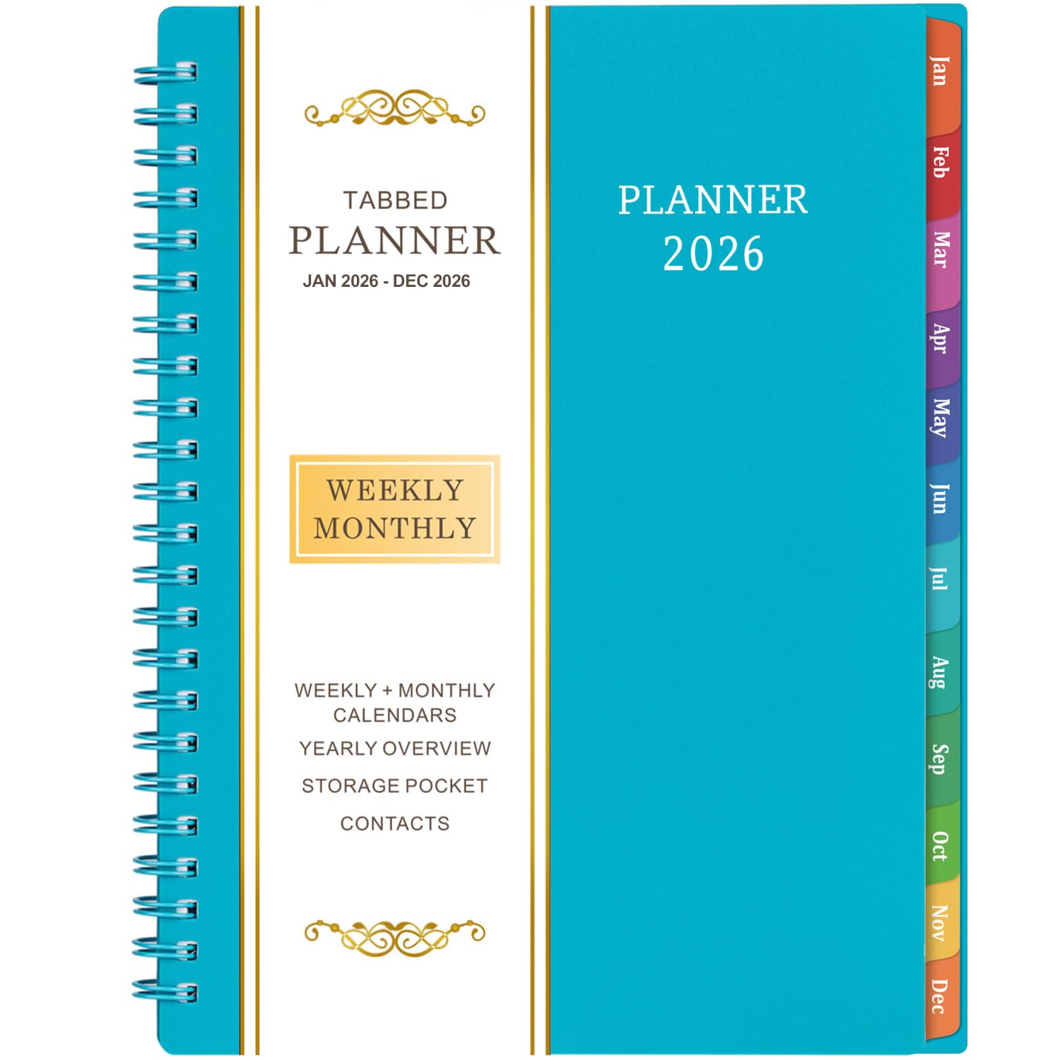 Photo 1 of 2026 Planner - Planner 2026, 2026 Planner Weekly and Monthly with Tabs, Jan 2026 - Dec 2026, 6.25" × 8.3", Strong Twin-Wire Binding