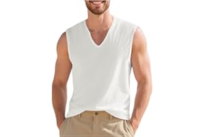 Men's V Neck Tank Tops Sleeveless Undershirts Quick Dry Athletic Gym Shirts Casual Basic Solid Color Tees