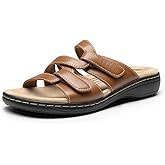 DREAM PAIRS Womens Slides Arch Support Slip on Flat Sandals Comfort Plantar Fasciitis Soft Cushion Slippers With Adjustable Straps