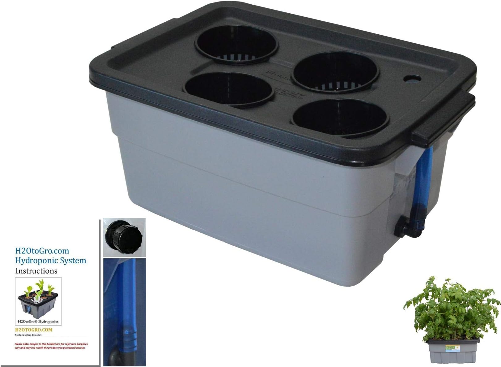 H2OToGro Basic DWC Hydroponic Grow kit #3 4-site
