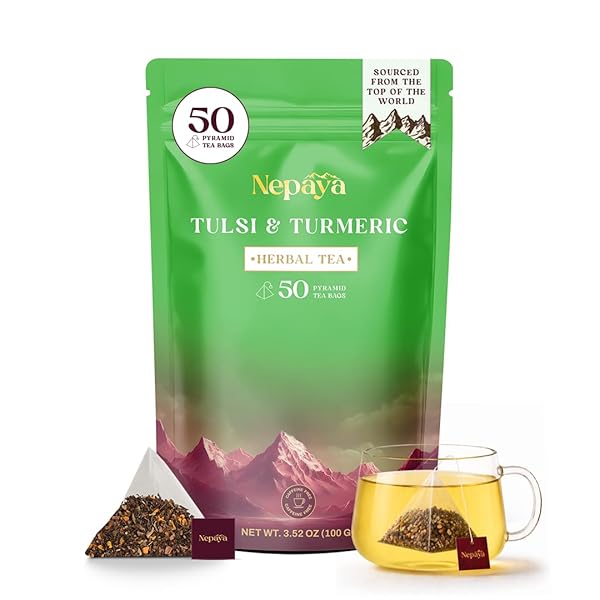 NEPAYA HERBAL TEA BAGS, 50 BIODEGRADABLE PYRAMID TEABAGS,...