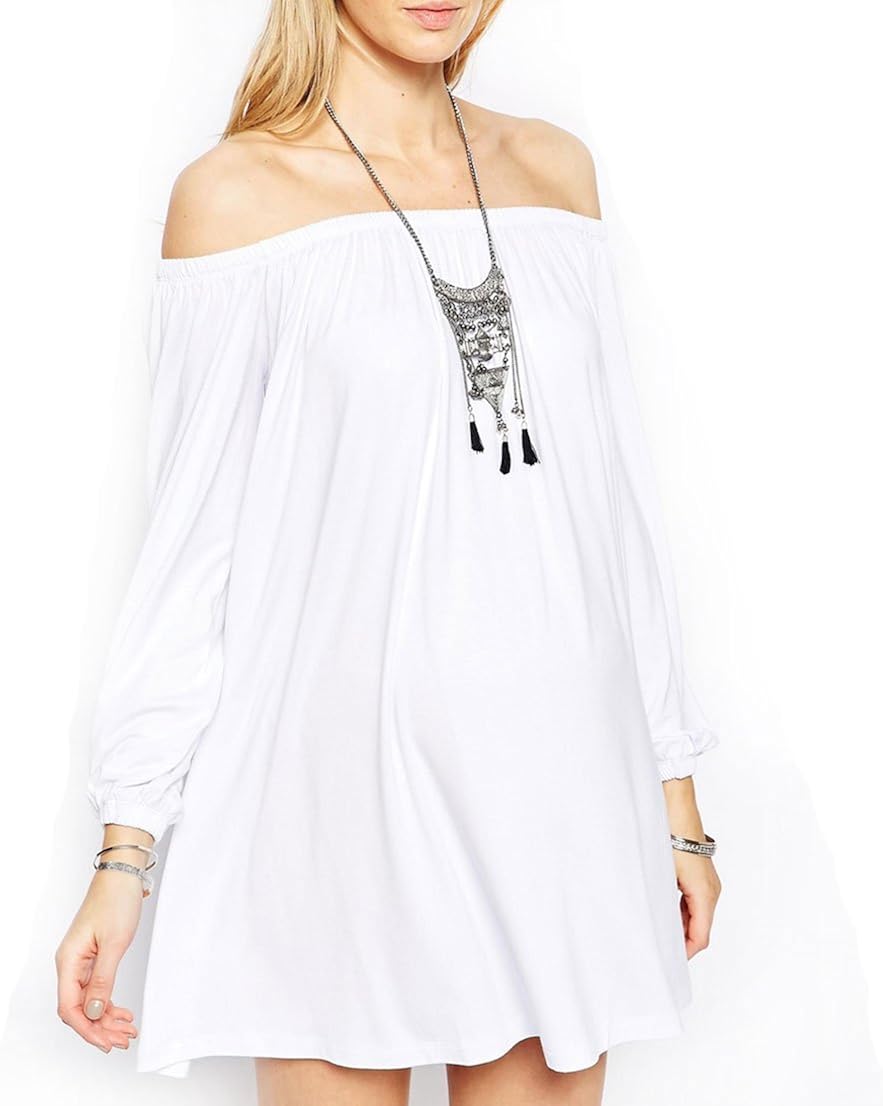 off the shoulder swing dress