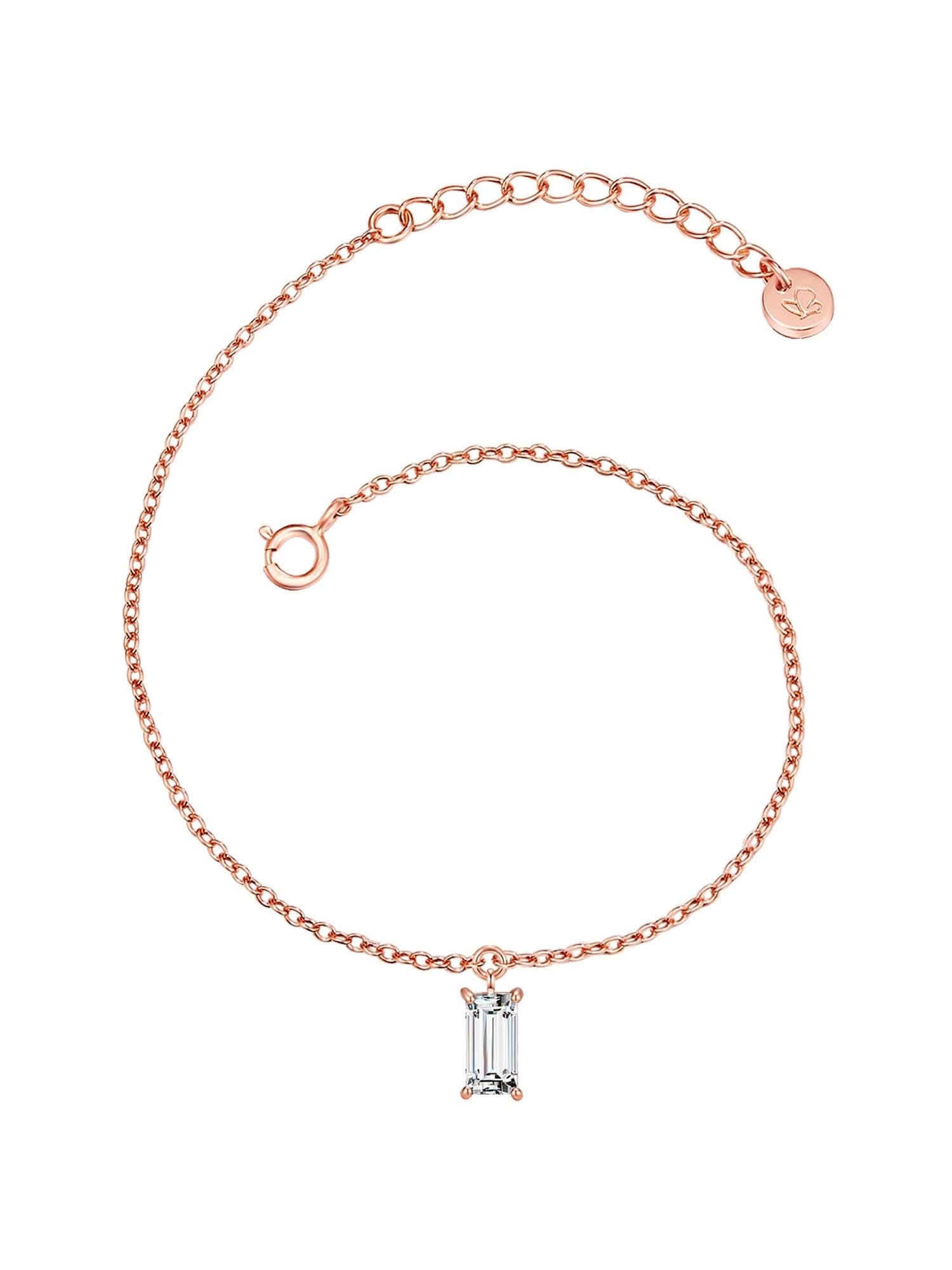 Glanzstücke München Female 925/- Sterling Silver Facetted Zirconia (CZ) Anchor Chain