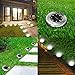 Elfeland Solar Ground Lights 8 LEDs Solar Lights Outdoor Waterproof Auto On/Off Landscape Spike Lawn Light Pathway Light Solar Powered Disk Light for Yard Deck Lawn Patio Walkway (White-4 Pack)