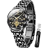 OLEVS Womens Watches Diamond Luxury Dress Gold Wrist Watch Stainless Steel Waterproof Luminous Date