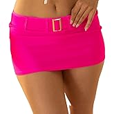 Pin Up Doll Low Rise, Stretchy and Belted Mini Skirt, Mini Skirts for Women, Women's Low Rise Micro Bottoms Small to XX-Large